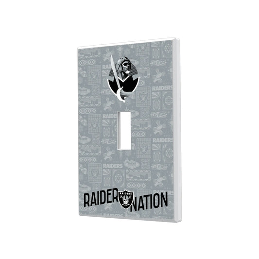 Las Vegas Raiders Deco Hidden-Screw Light Switch Plate