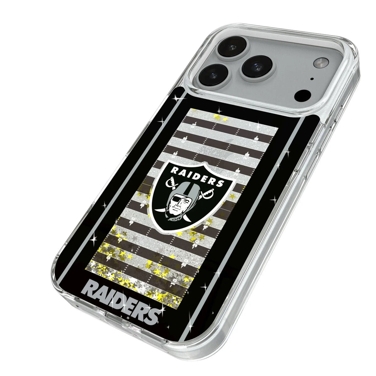 Las Vegas Raiders Field Glitter Phone Case for Apple iPhone