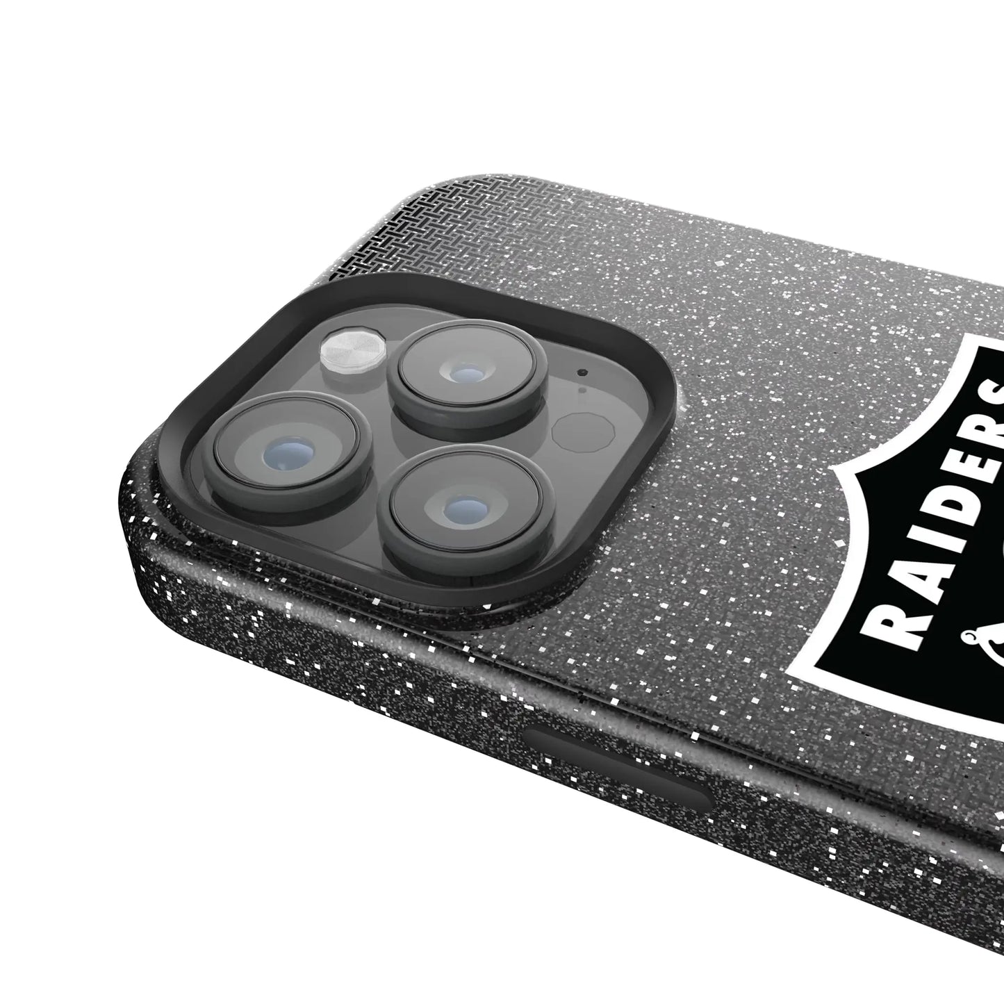 Las Vegas Raiders Linen Black Bling Phone Case for Apple iPhone