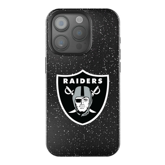 Las Vegas Raiders Linen Black Bling Phone Case for Apple iPhone