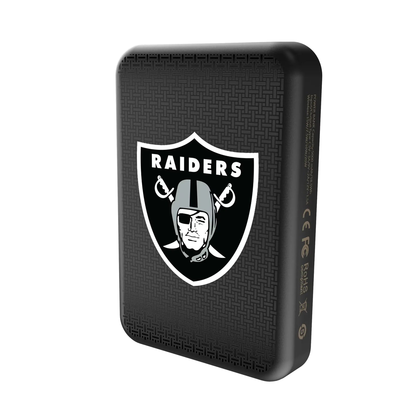Las Vegas Raiders Linen Wireless Mag Power Bank