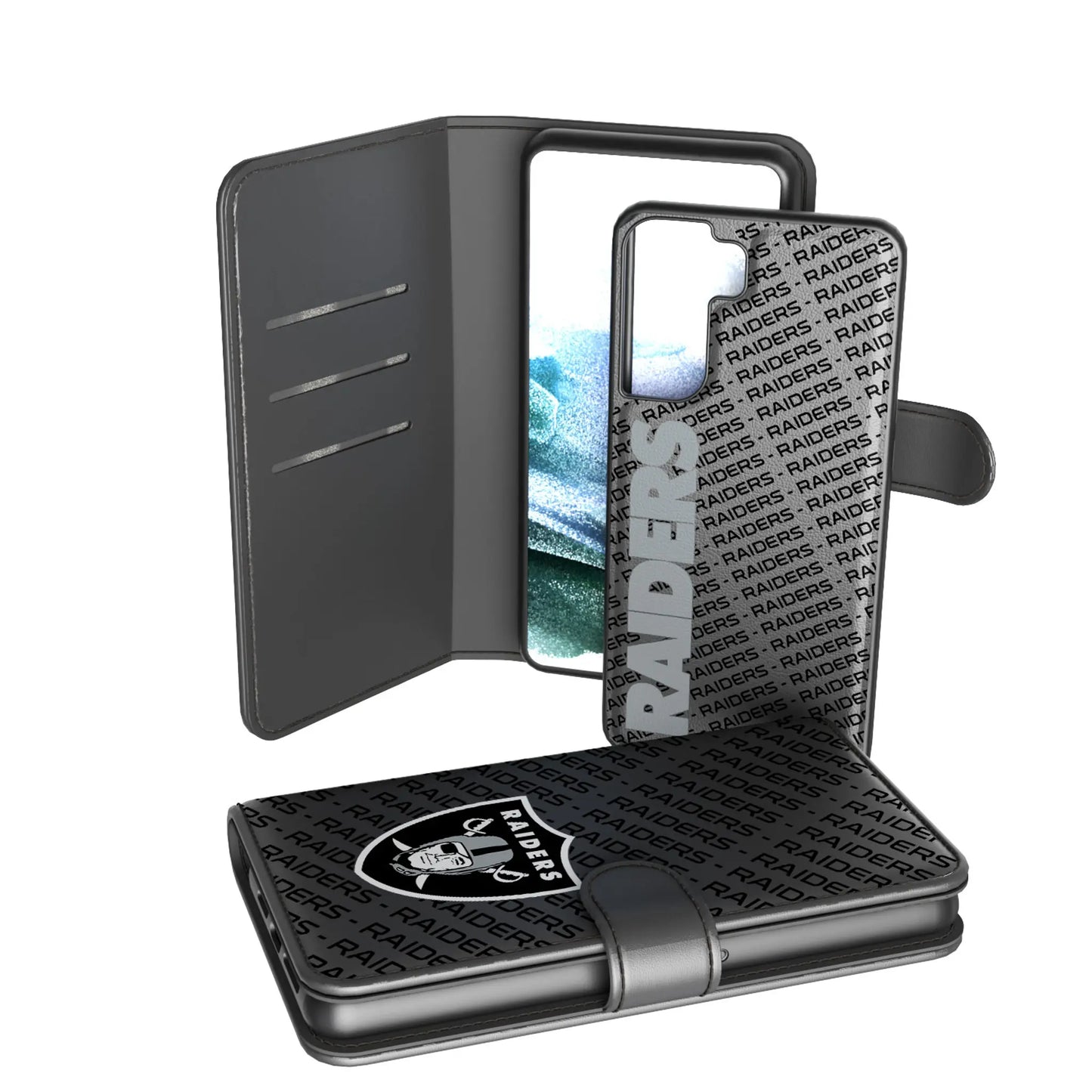 Las Vegas Raiders Monocolor Tilt Wallet Phone Case for Apple iPhone