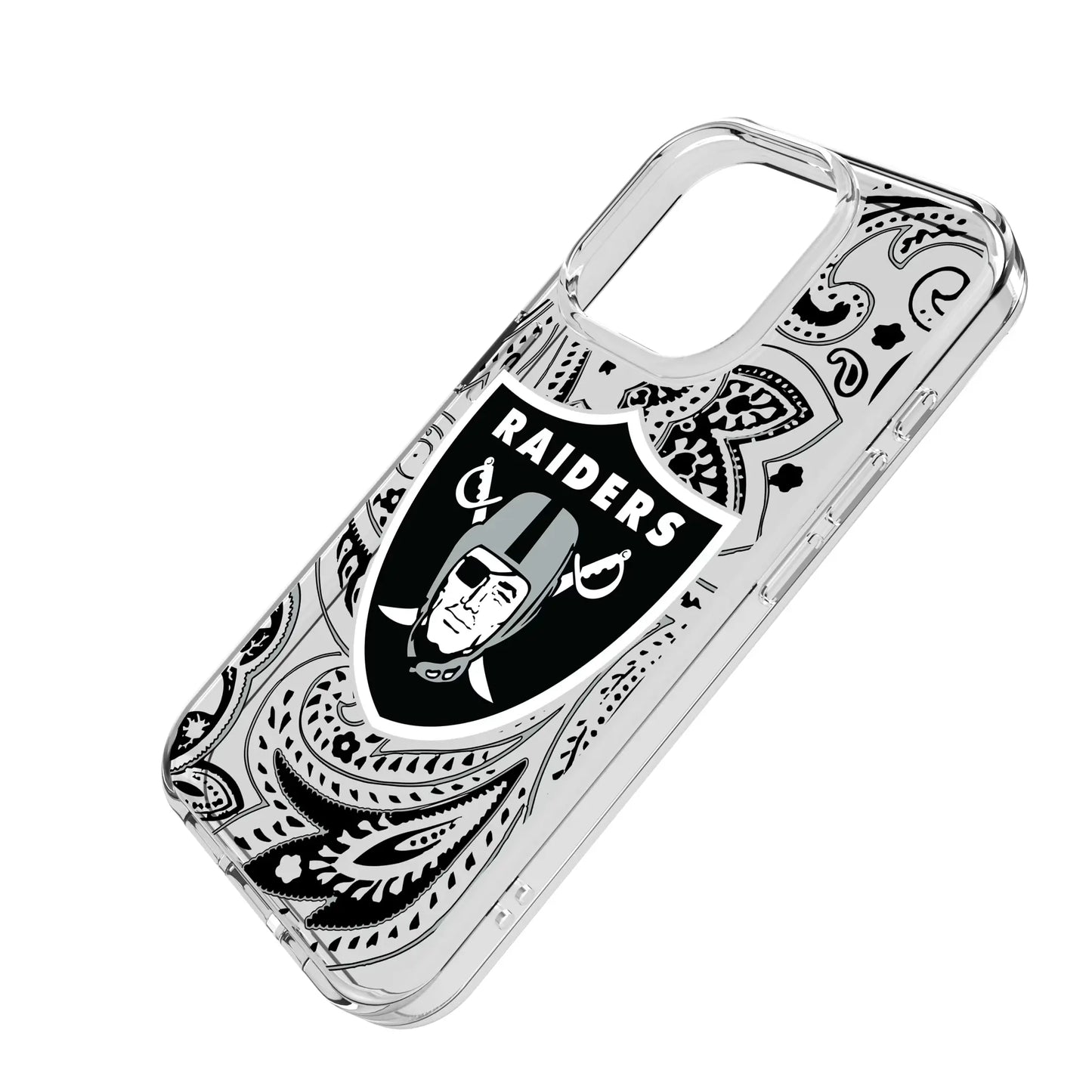 Las Vegas Raiders Paisley Clear Phone Case for Apple iPhone