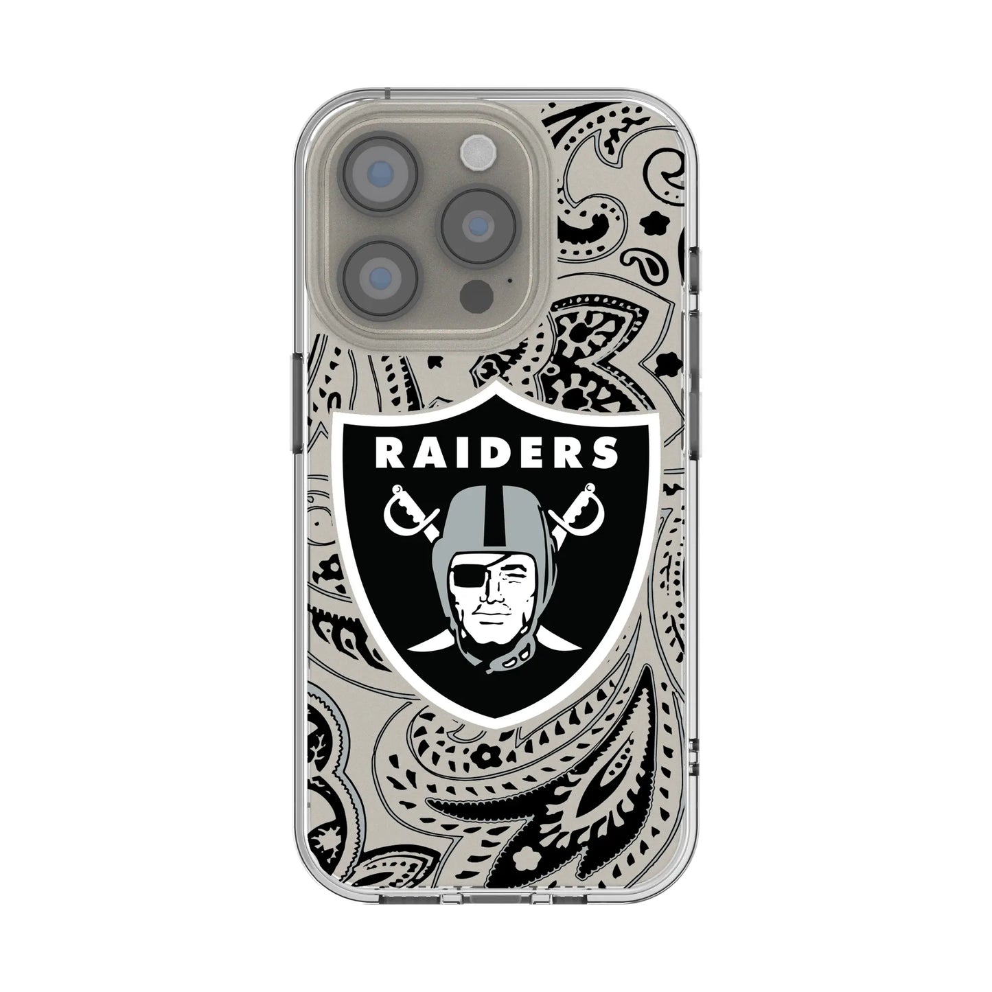 Las Vegas Raiders Paisley Clear Phone Case for Apple iPhone