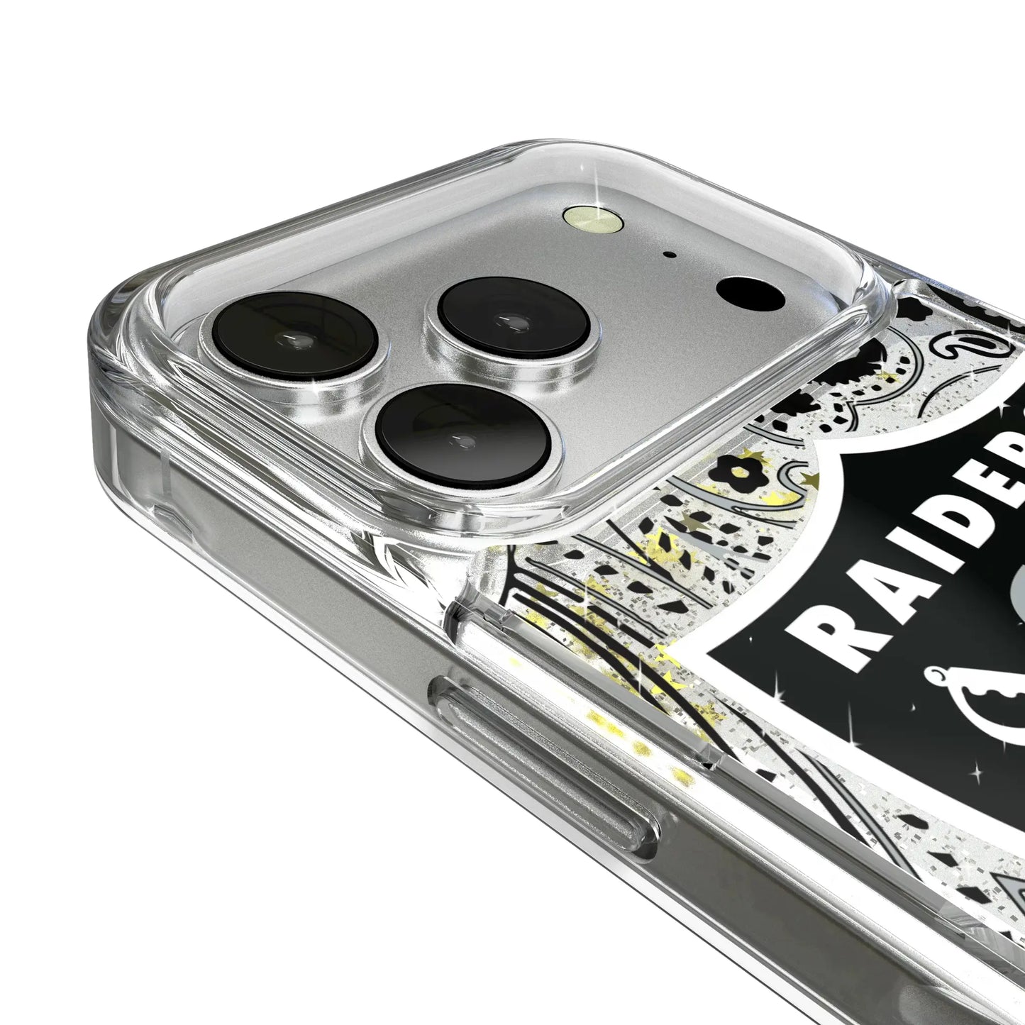 Las Vegas Raiders Paisley Glitter Phone Case for Apple iPhone