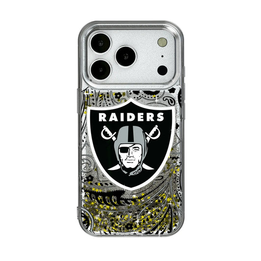 Las Vegas Raiders Paisley Glitter Phone Case for Apple iPhone