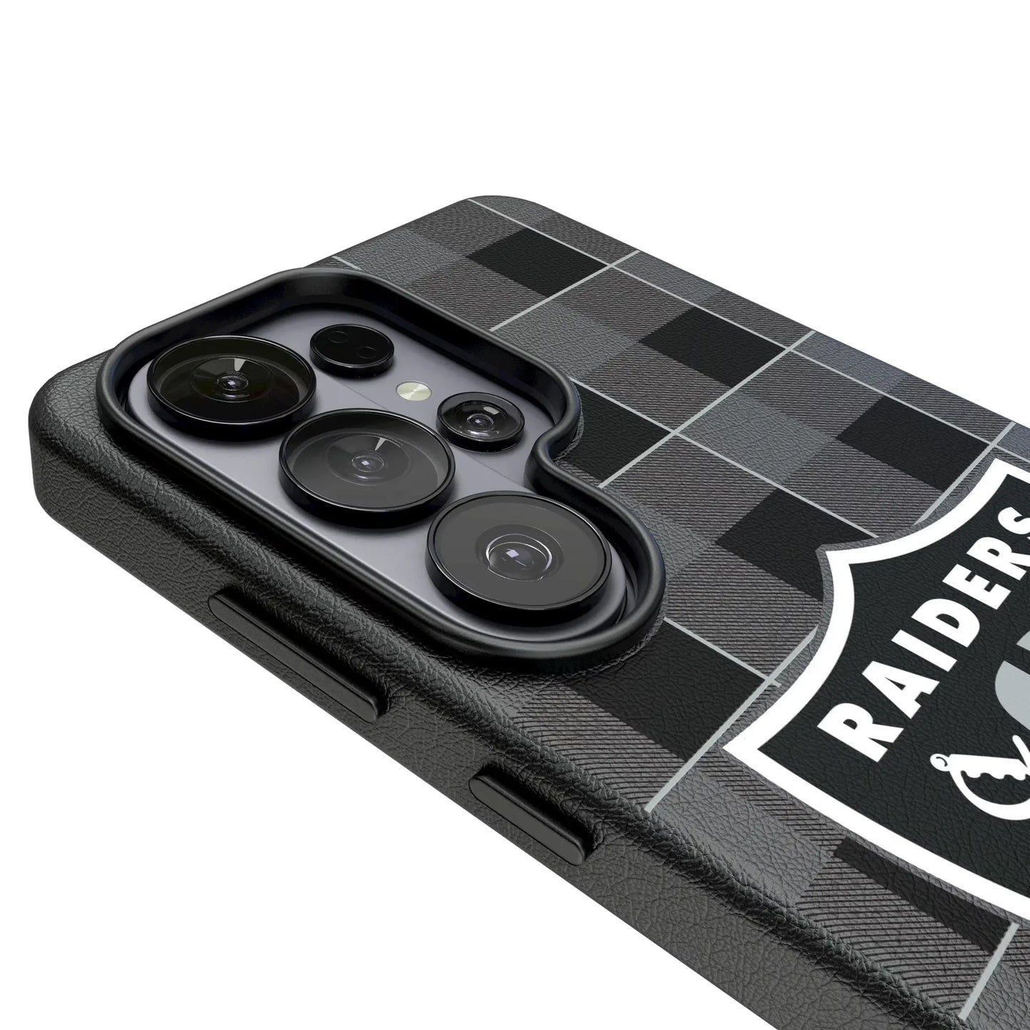 Las Vegas Raiders Plaid MagSafe Compatible Phone Case for Samsung Galaxy