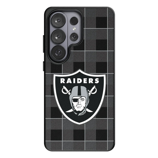 Las Vegas Raiders Plaid MagSafe Compatible Phone Case for Samsung Galaxy