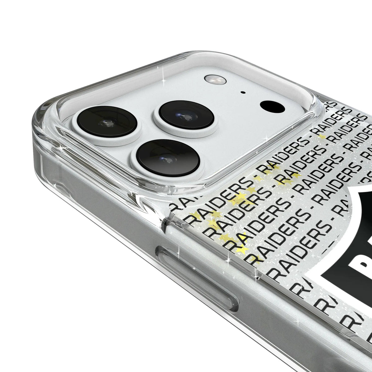 Las Vegas Raiders Text Backdrop Glitter Phone Case for Apple iPhone