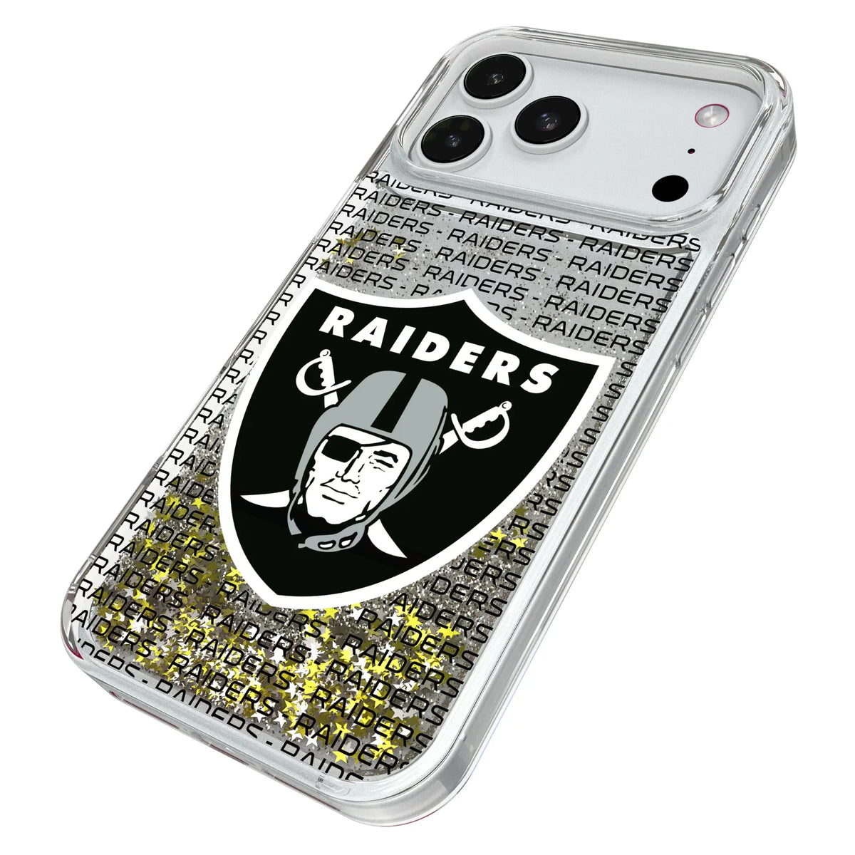 Las Vegas Raiders Text Backdrop Glitter Phone Case for Apple iPhone