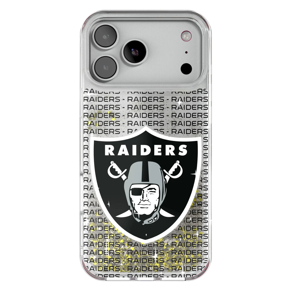 Las Vegas Raiders Text Backdrop Glitter Phone Case for Apple iPhone