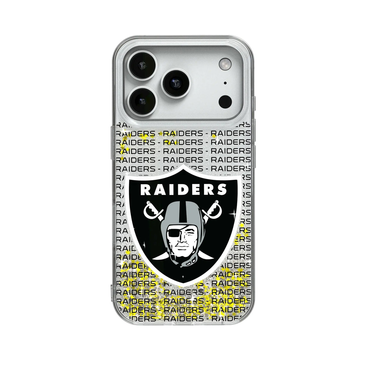 Las Vegas Raiders Text Backdrop Glitter Phone Case for Apple iPhone