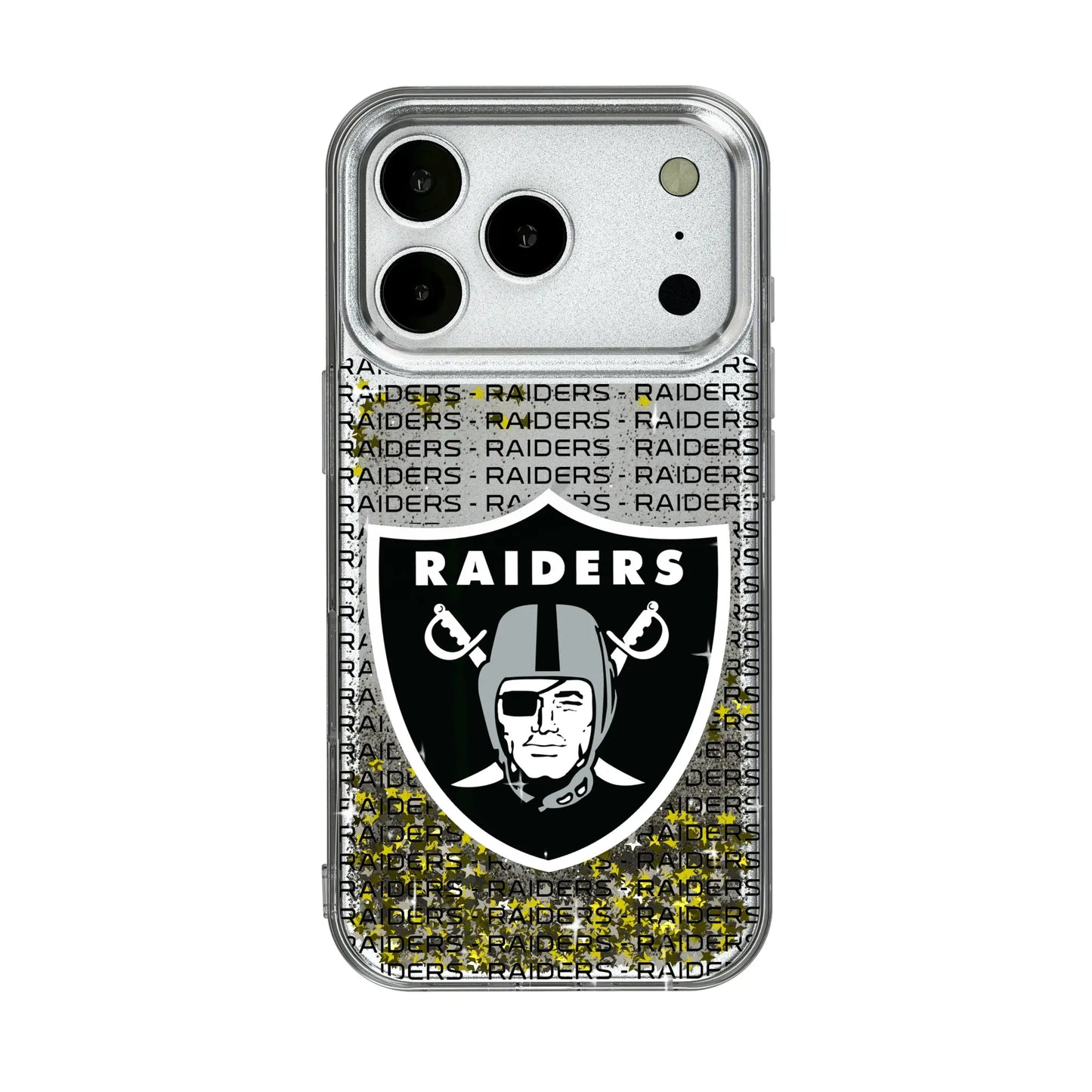 Las Vegas Raiders Text Backdrop Glitter Phone Case for Apple iPhone