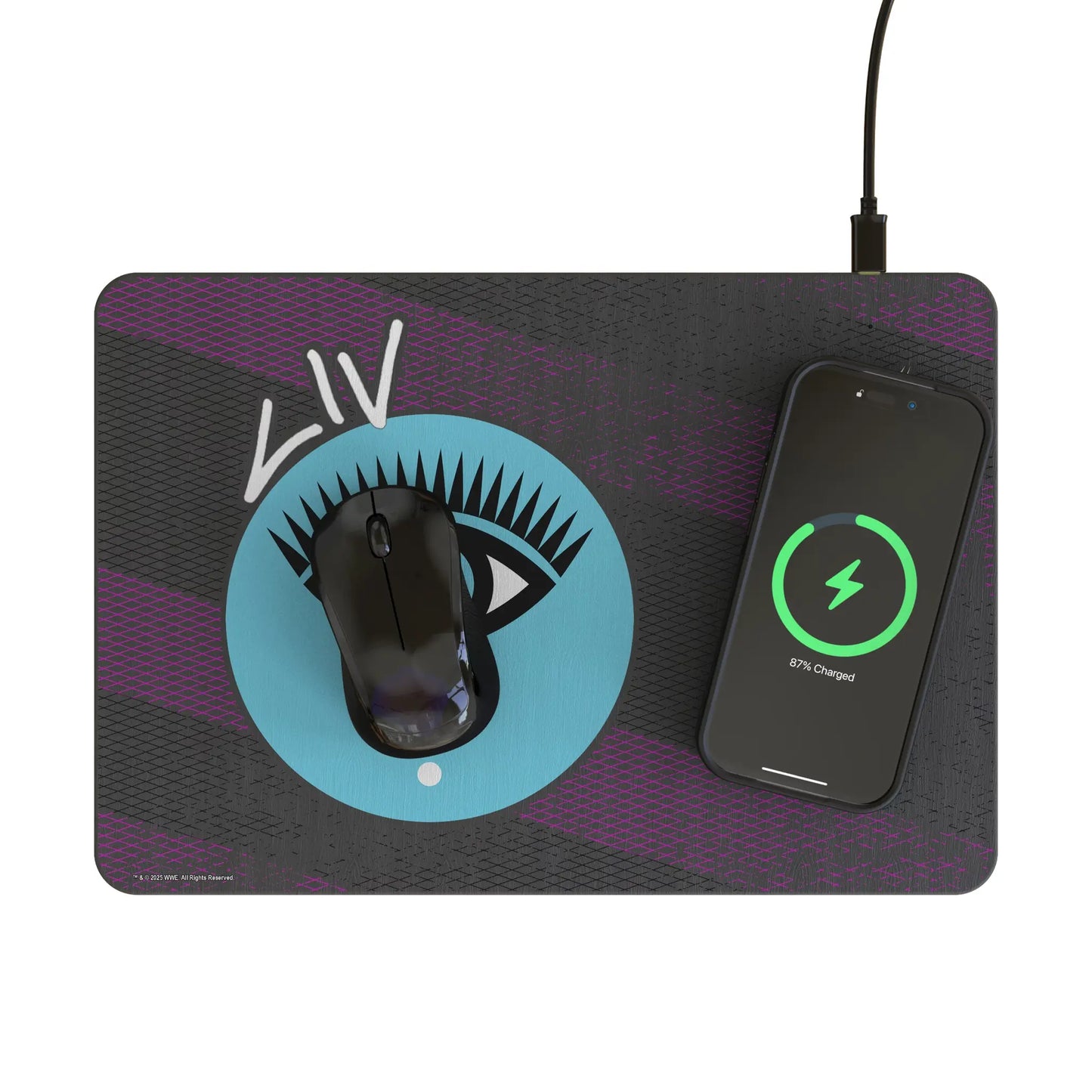 Liv Morgan Steel 15-Watt Wireless Charger and Mouse Pad