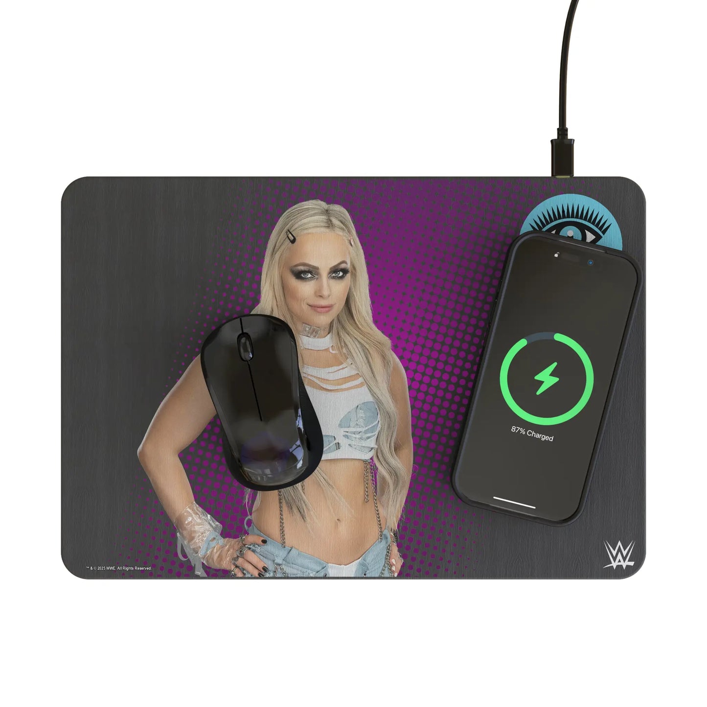 Liv Morgan Superstar 15-Watt Wireless Charger and Mouse Pad