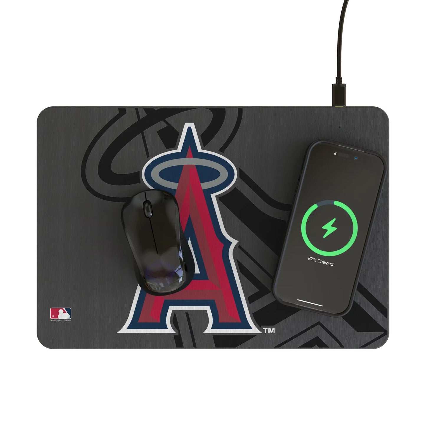 Los Angeles Angels Monocolor Tilt 15-Watt Wireless Charger and Mouse Pad