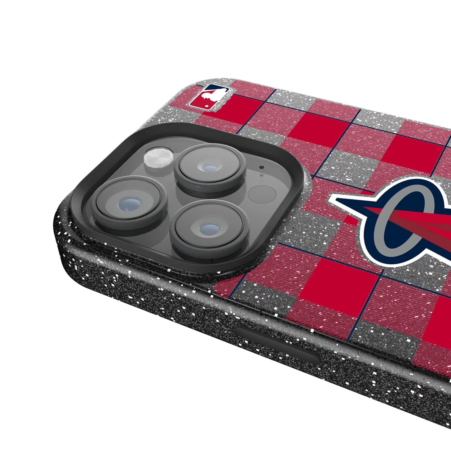 Los Angeles Angels Plaid Black Bling Phone Case for Apple iPhone