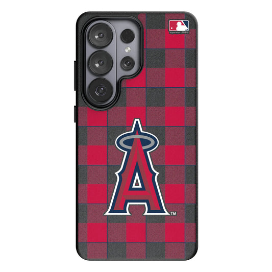 Los Angeles Angels Plaid MagSafe Compatible Phone Case for Samsung Galaxy