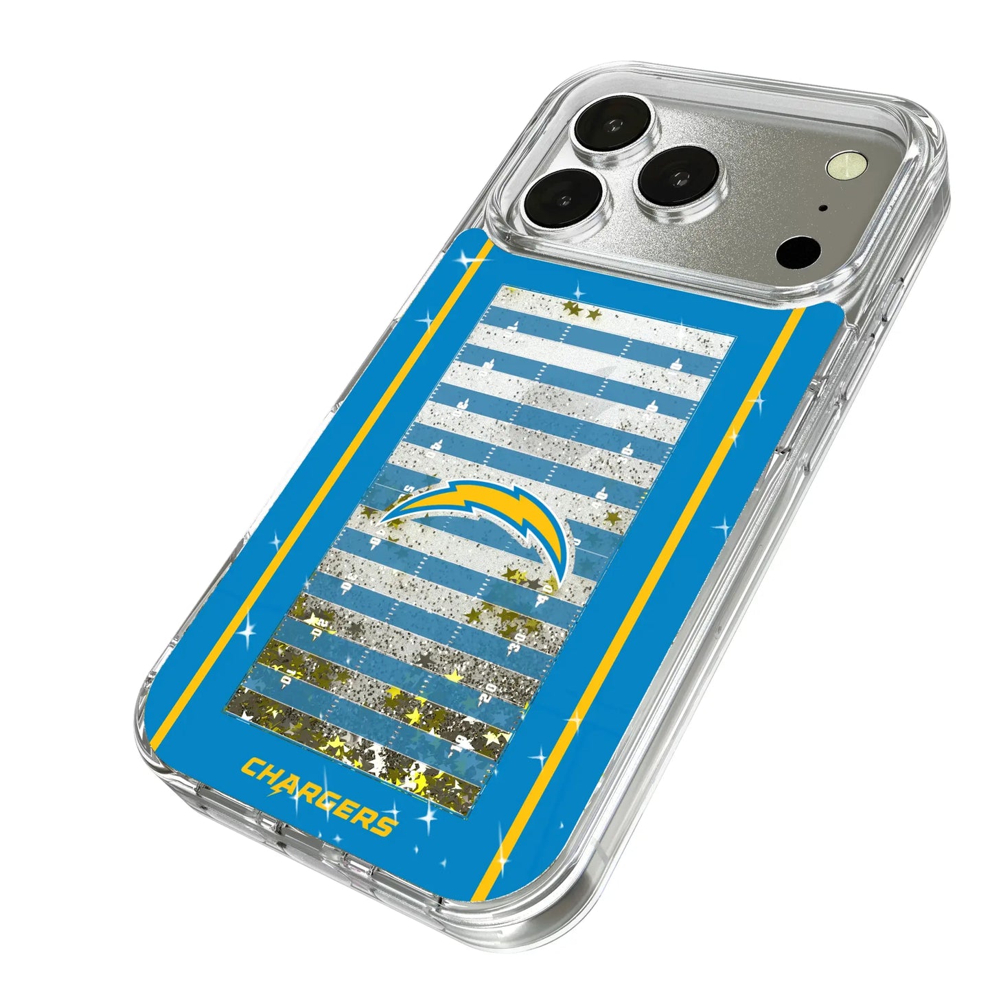 Los Angeles Chargers Field Glitter Phone Case for Apple iPhone