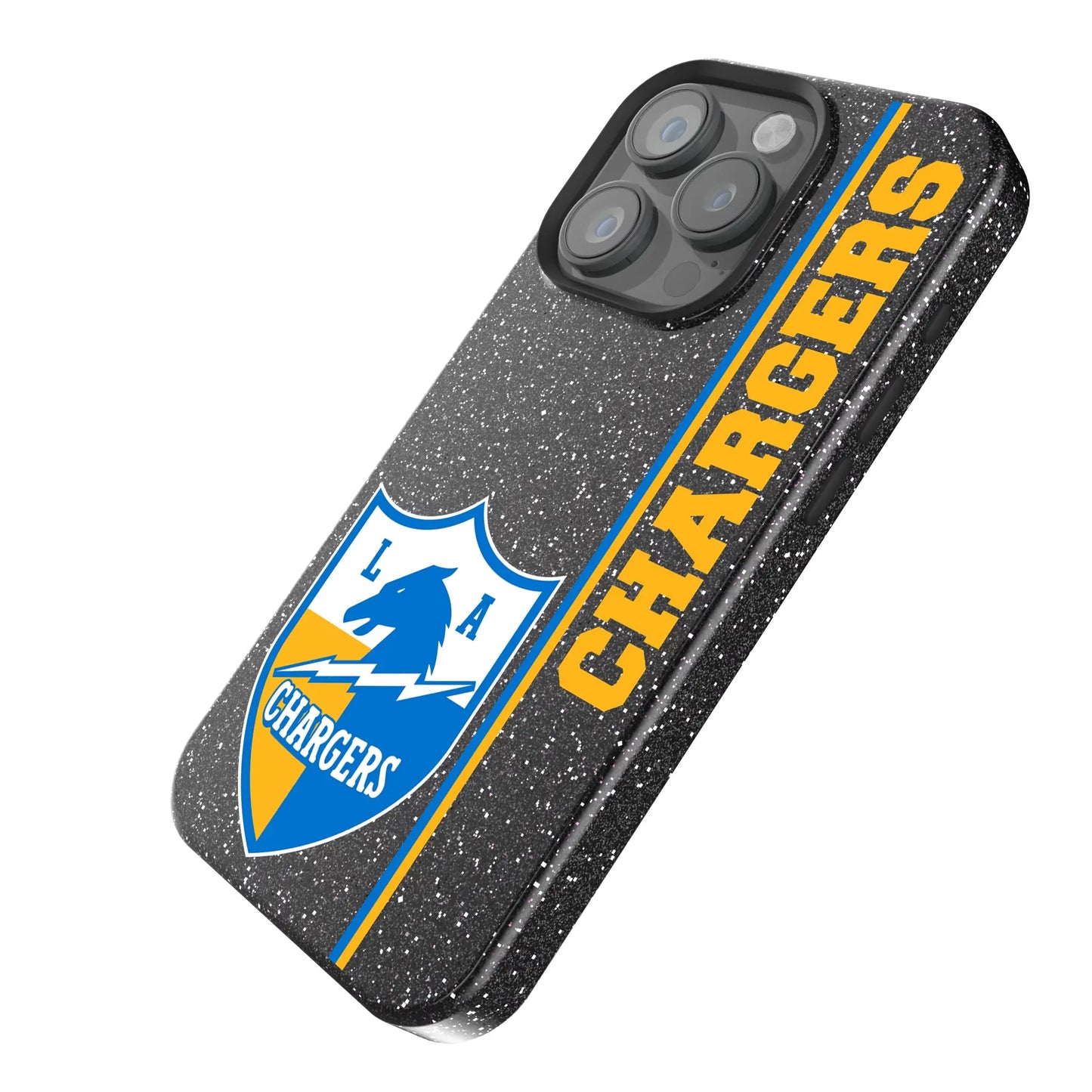 Los Angeles Chargers Historic Collection Sidebar Black Bling Phone Case for Apple iPhone