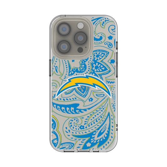 Los Angeles Chargers Paisley Clear Phone Case for Apple iPhone