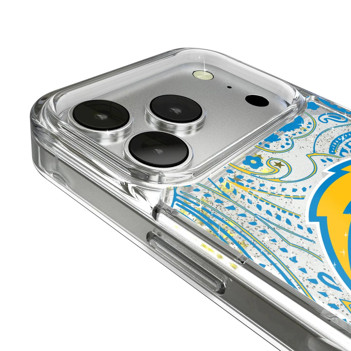 Los Angeles Chargers Paisley Glitter Phone Case for Apple iPhone