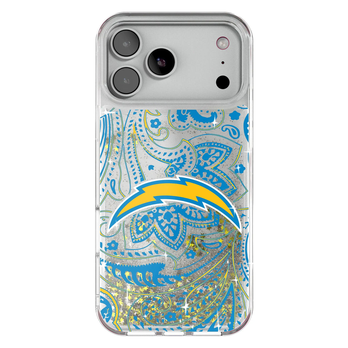 Los Angeles Chargers Paisley Glitter Phone Case for Apple iPhone