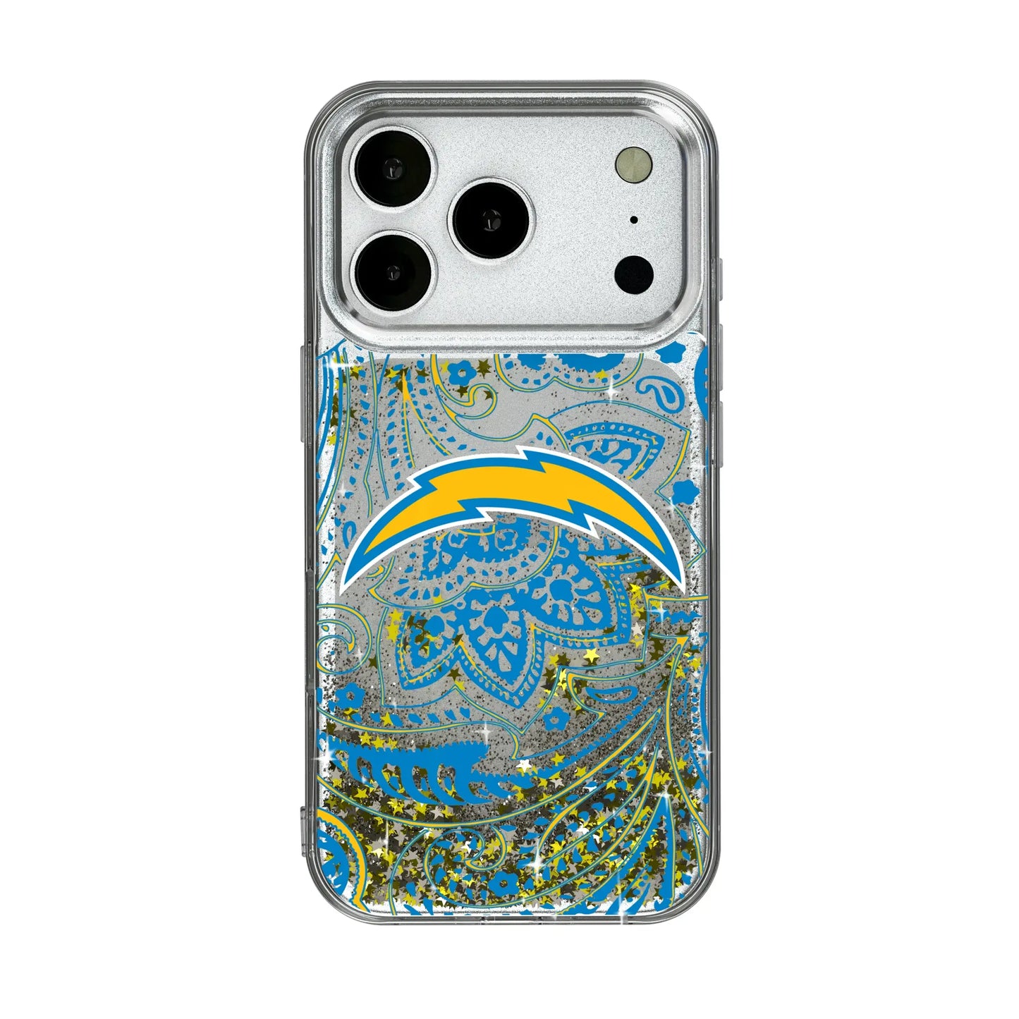 Los Angeles Chargers Paisley Glitter Phone Case for Apple iPhone