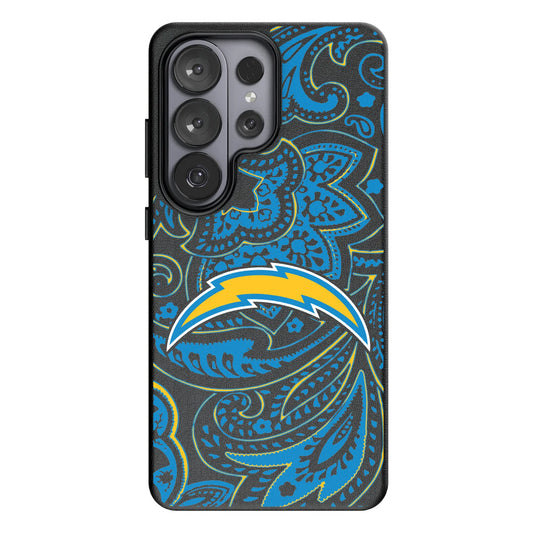 Los Angeles Chargers Paisley MagSafe Compatible Phone Case for Samsung Galaxy