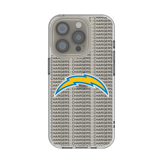 Los Angeles Chargers Text Backdrop Clear Phone Case for Apple iPhone