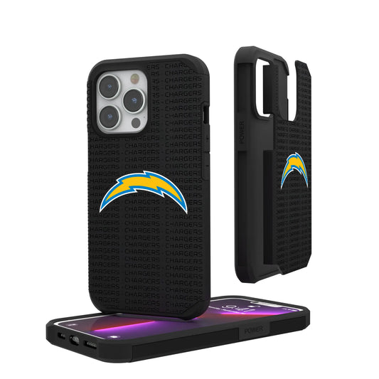 Los Angeles Chargers Text Backdrop Rugged Phone Case for Apple iPhone