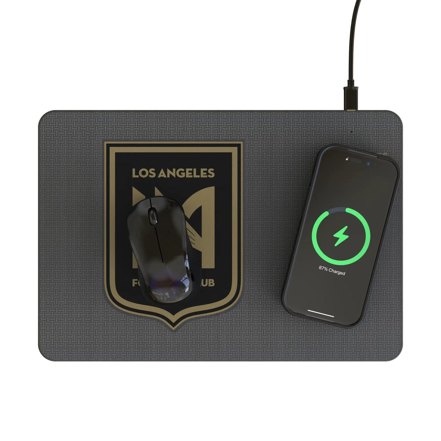 Los Angeles Football Club Linen 15-Watt Wireless Charger and Mouse Pad