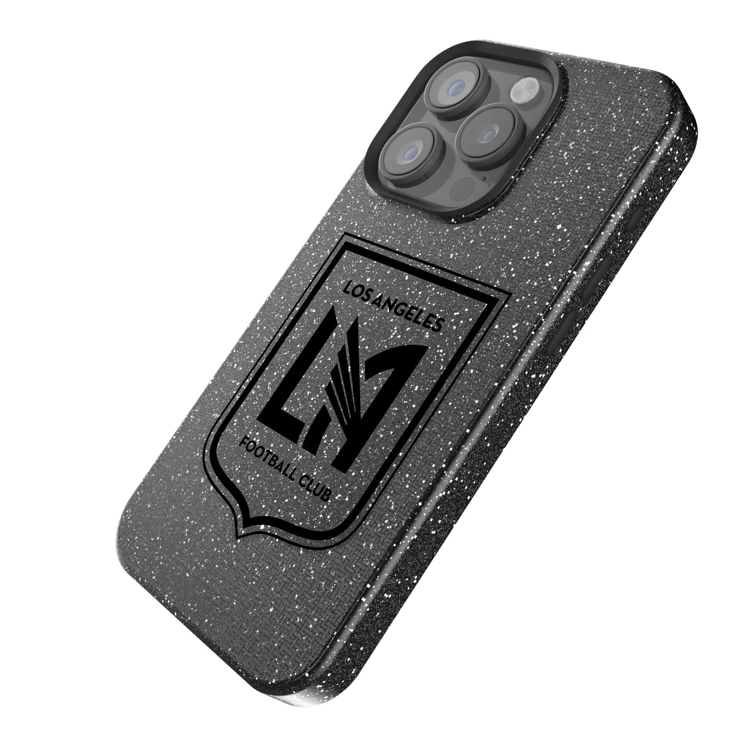 Los Angeles Football Club Linen Black Bling Phone Case for Apple iPhone