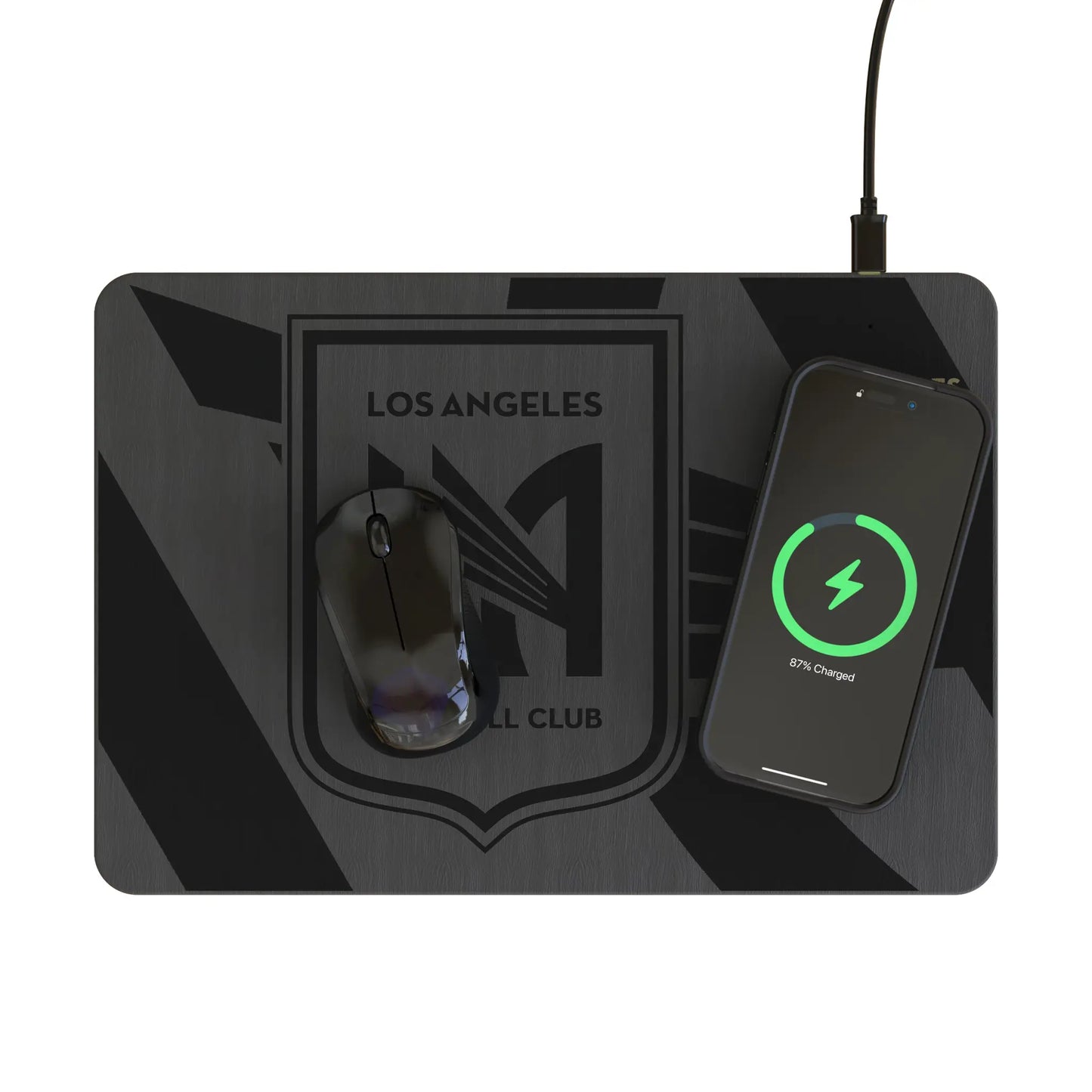 Los Angeles Football Club Monocolor Tilt 15-Watt Wireless Charger and Mouse Pad