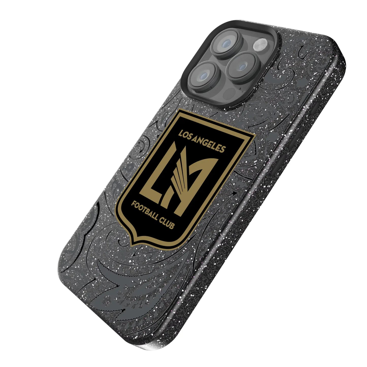 Los Angeles Football Club Paisley Black Bling Phone Case for Apple iPhone