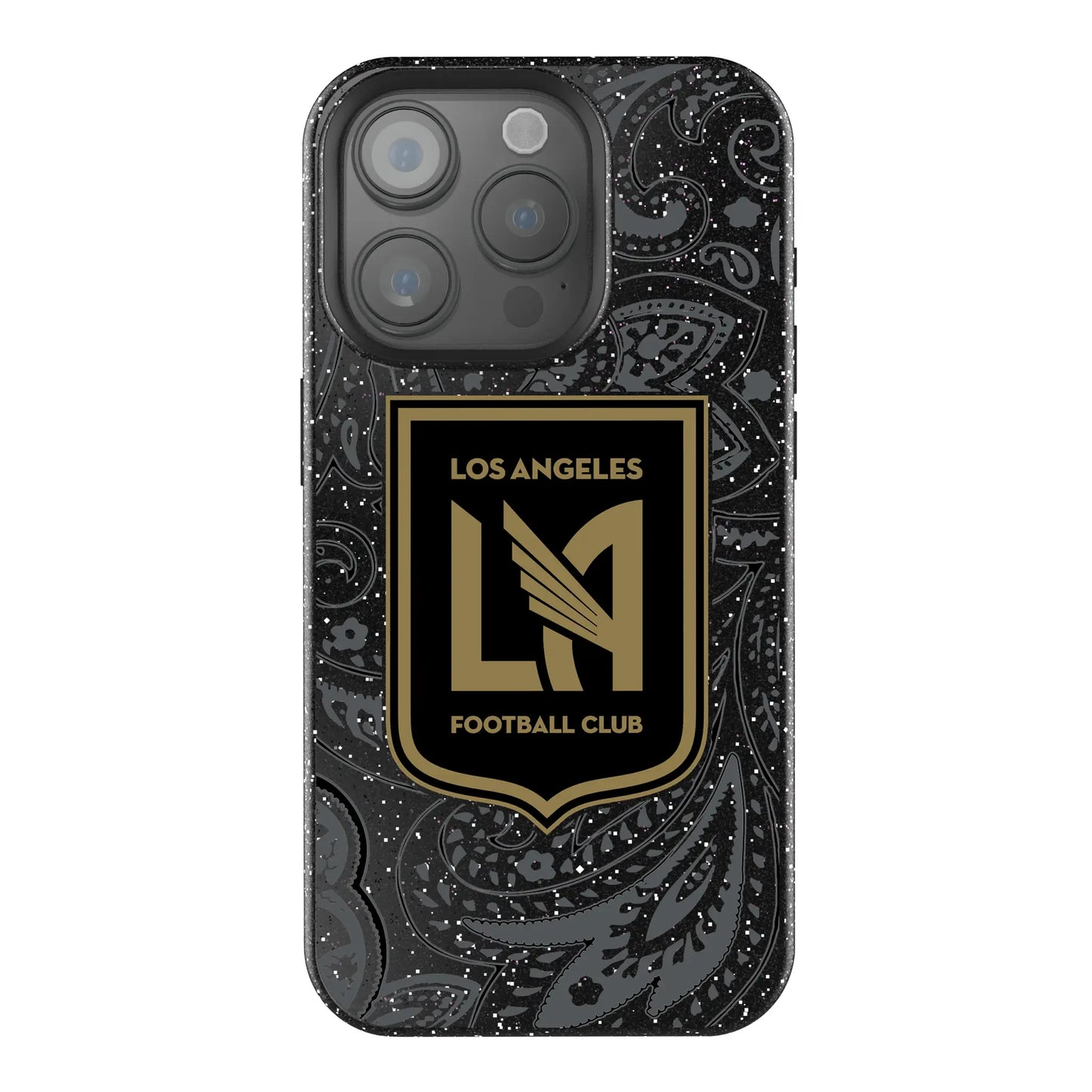 Los Angeles Football Club Paisley Black Bling Phone Case for Apple iPhone