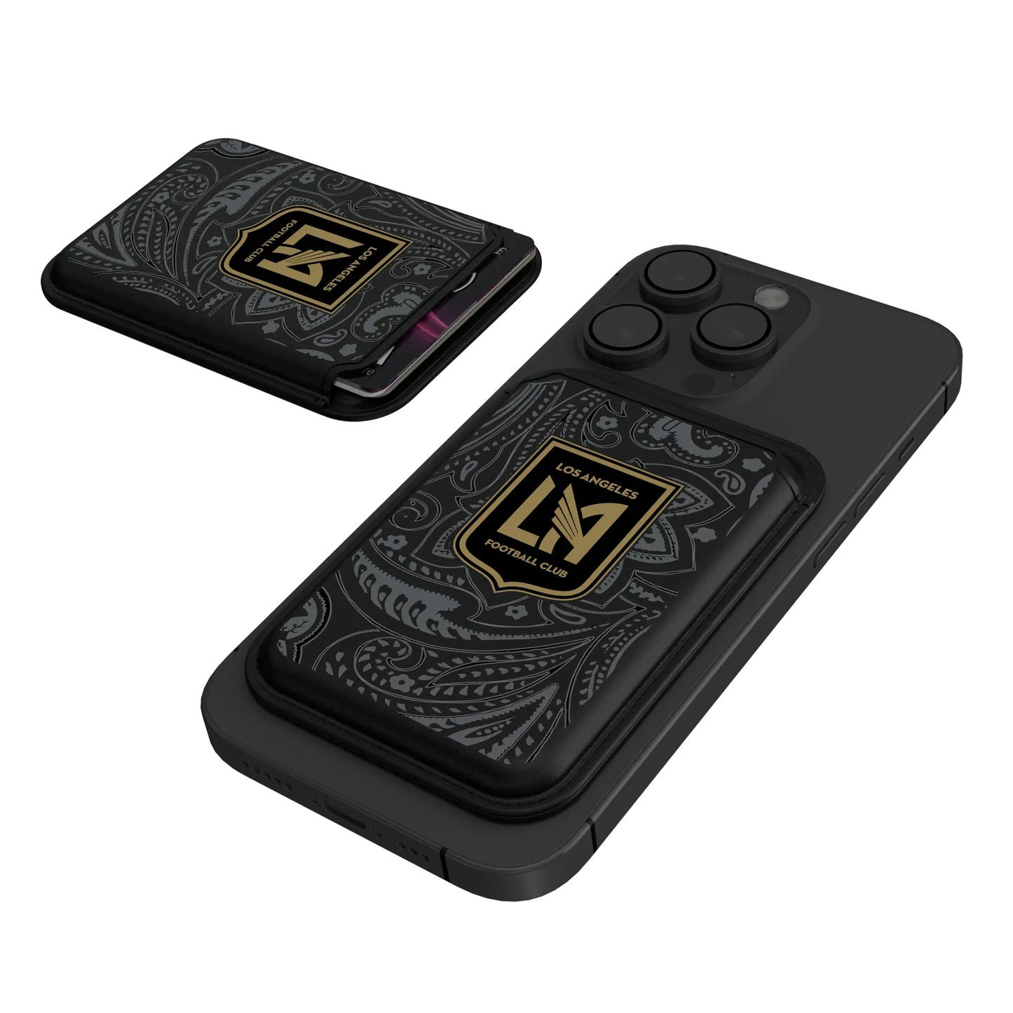 Los Angeles Football Club Paisley Black Magnetic Credit Card Wallet
