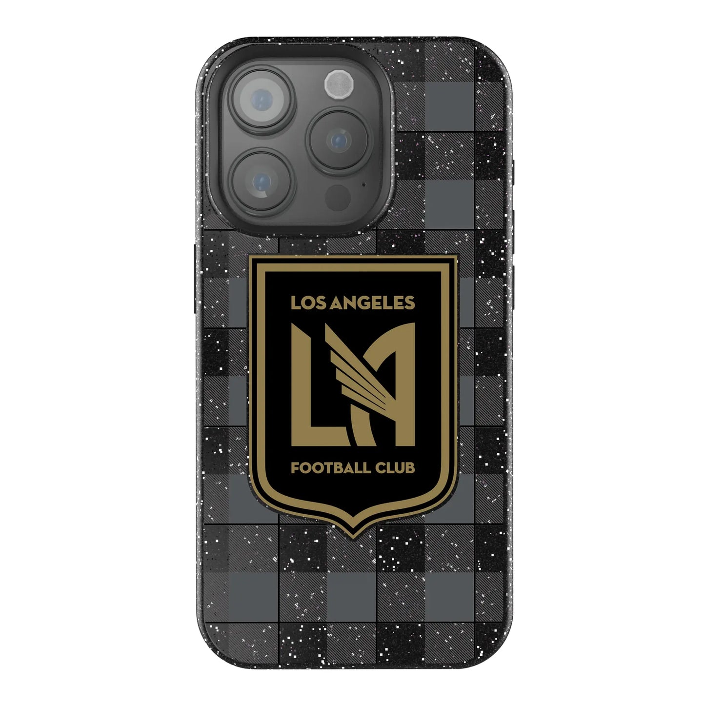 Los Angeles Football Club Plaid Black Bling Phone Case for Apple iPhone