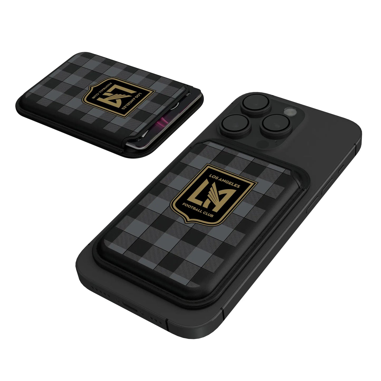 Los Angeles Football Club Plaid Black Magnetic Credit Card Wallet
