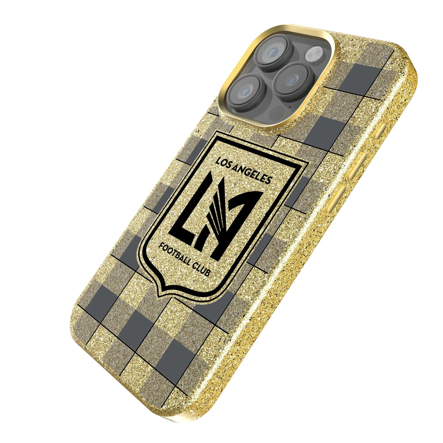Los Angeles Football Club Plaid Bling Phone Case for Apple iPhone