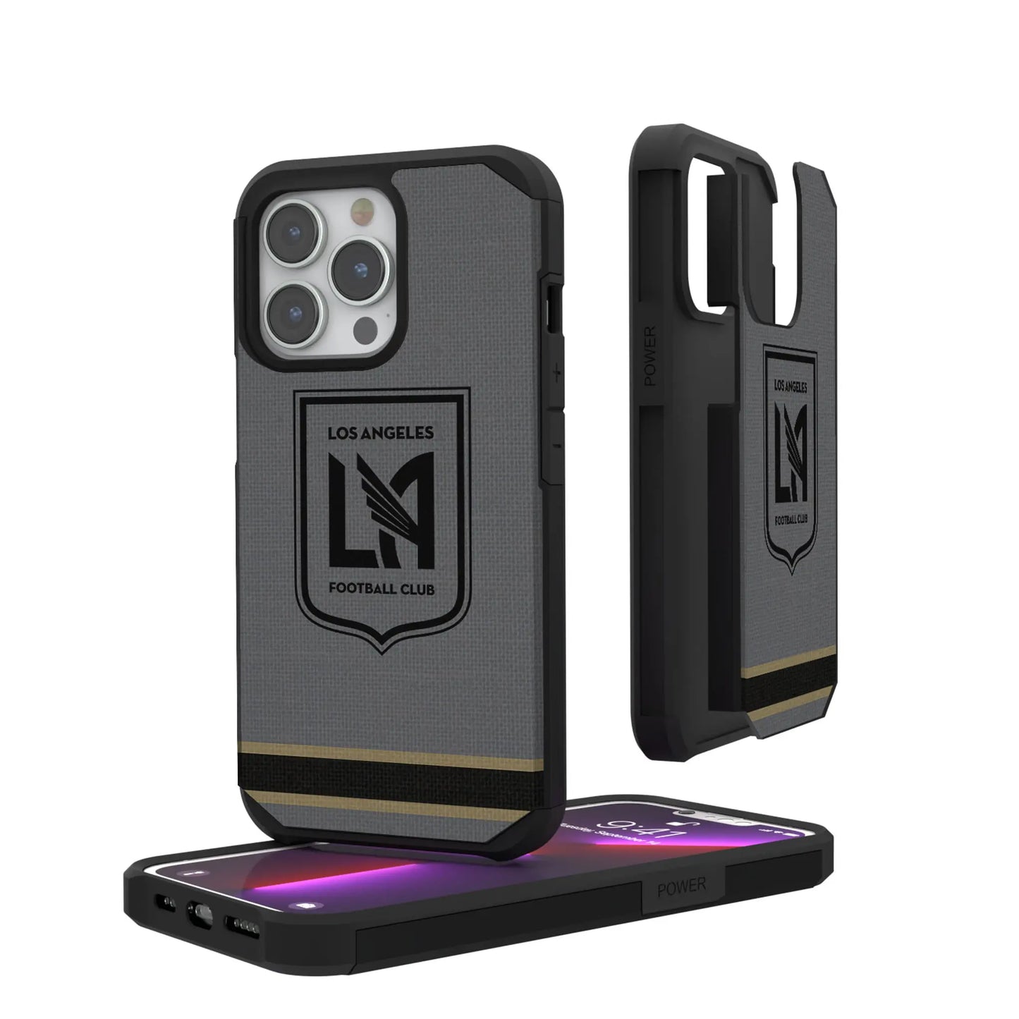 Los Angeles Football Club Stripe Rugged Phone Case for Apple iPhone