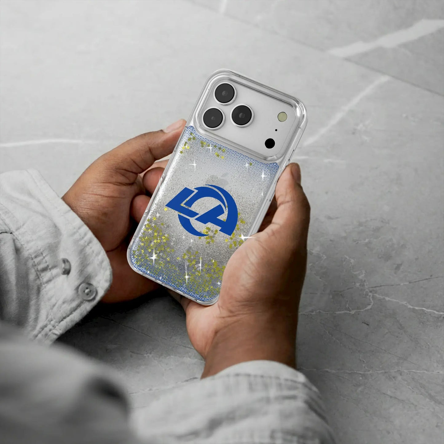 Los Angeles Rams Linen Glitter Phone Case for Apple iPhone