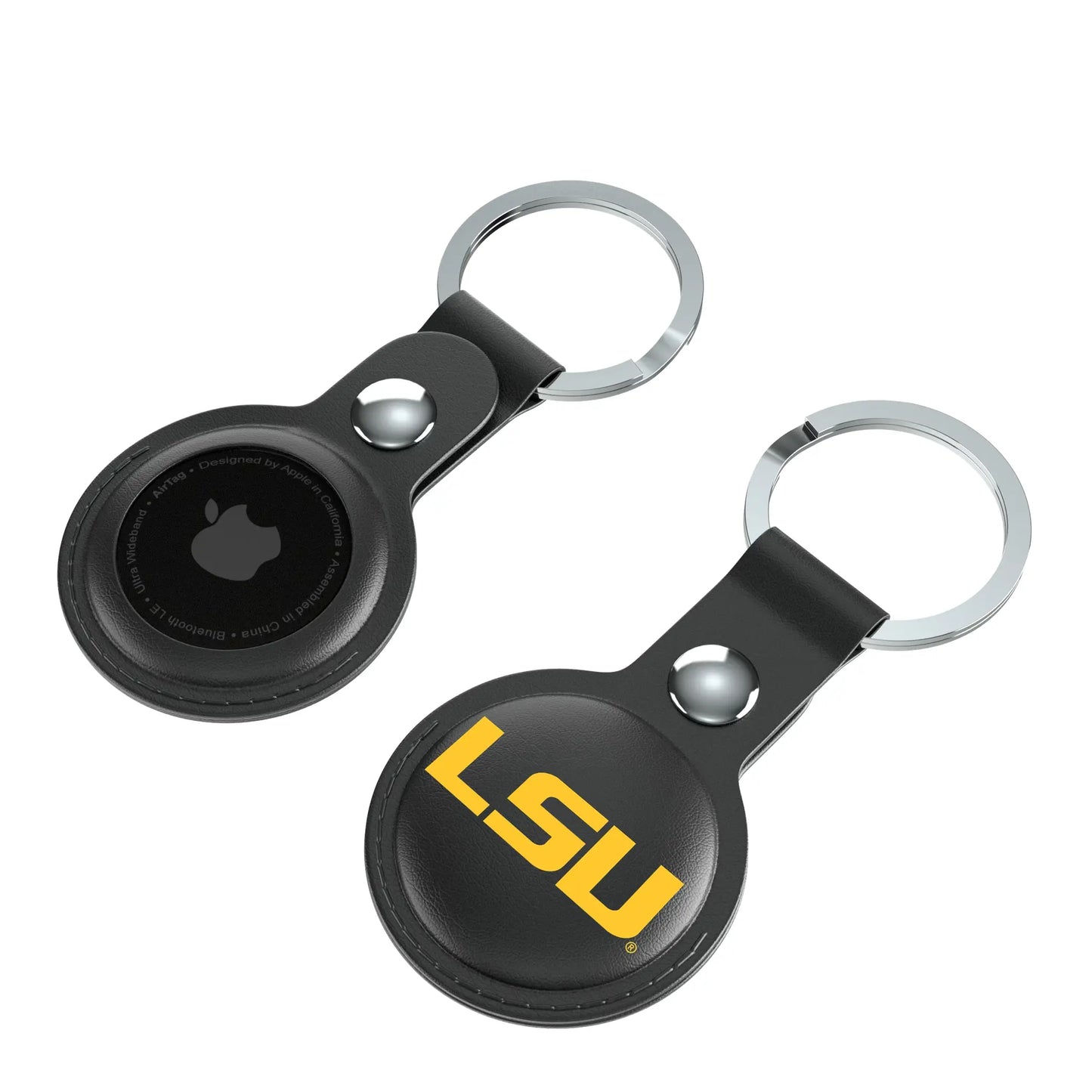 Louisiana State University Tigers Insignia Black Airtag Holder 2-Pack
