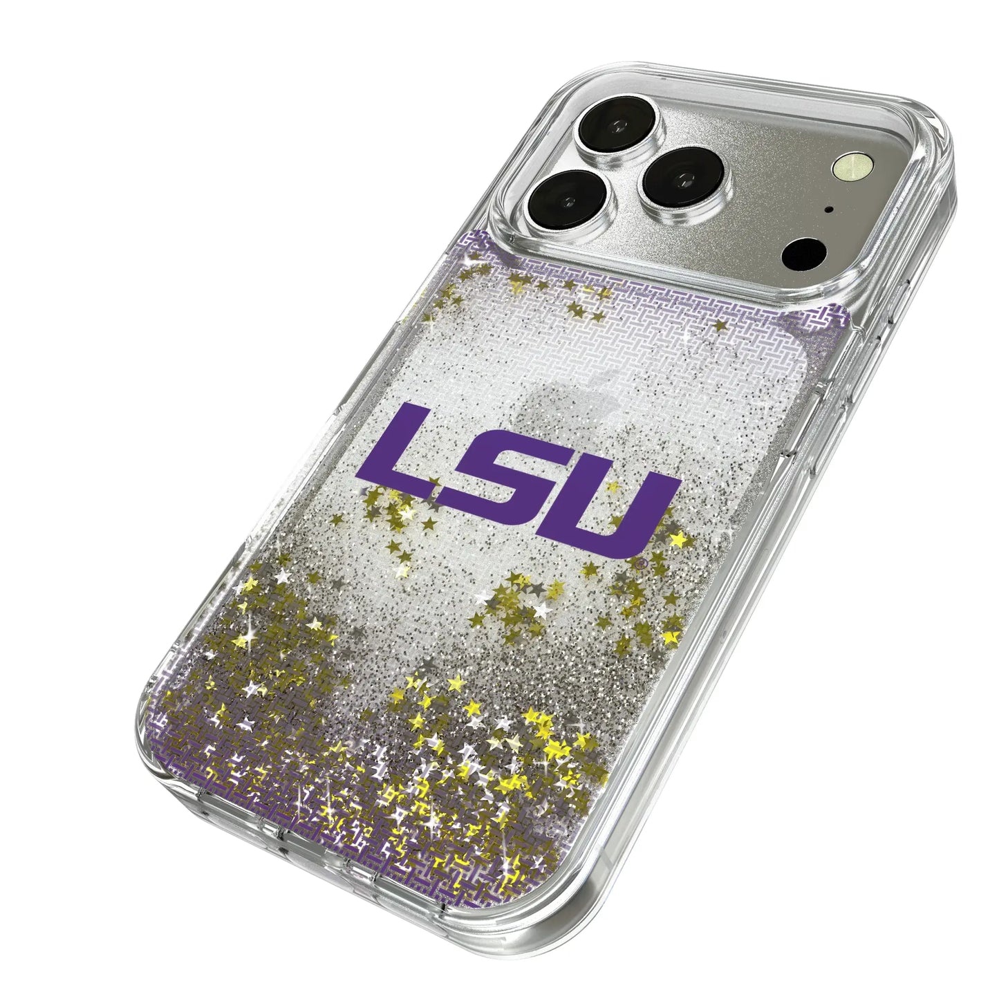 Louisiana State University Tigers Linen Glitter Phone Case for Apple iPhone