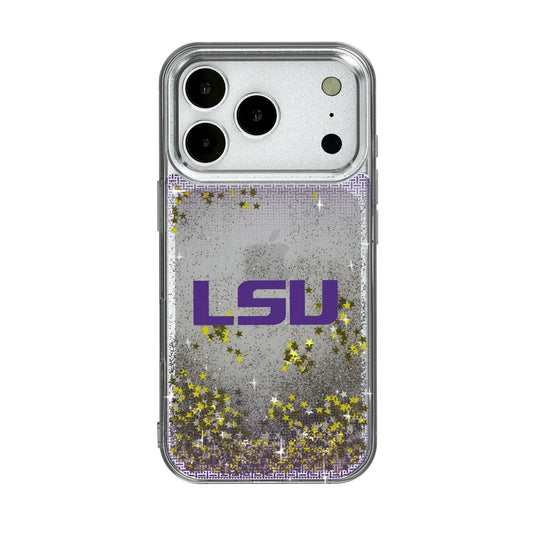 Louisiana State University Tigers Linen Glitter Phone Case for Apple iPhone
