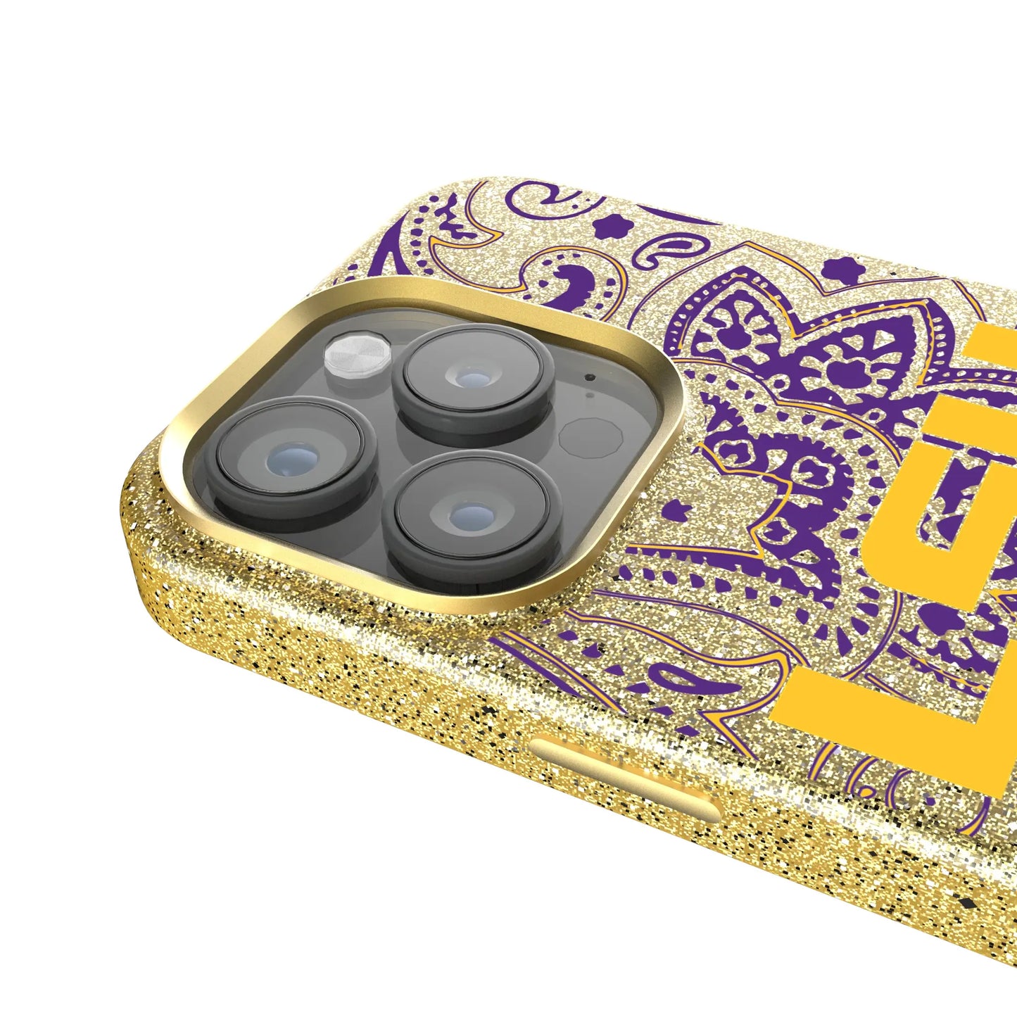 Louisiana State University Tigers Paisley Bling Phone Case for Apple iPhone