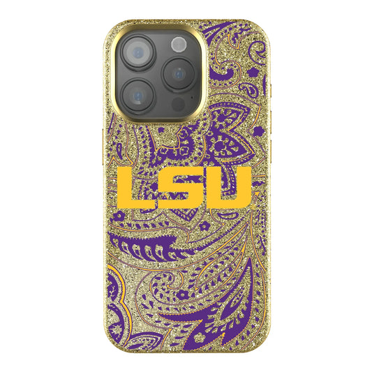 Louisiana State University Tigers Paisley Bling Phone Case for Apple iPhone
