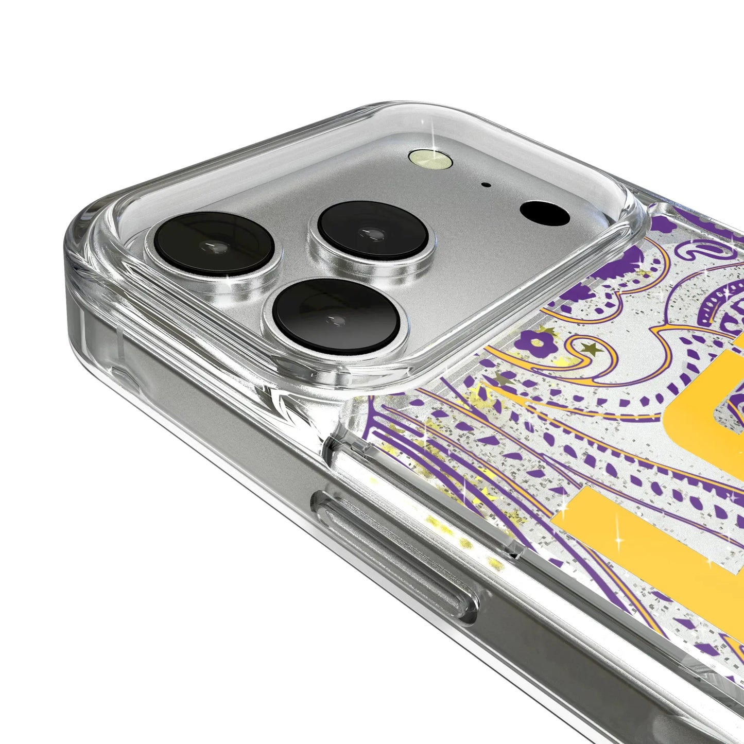 Louisiana State University Tigers Paisley Glitter Phone Case for Apple iPhone