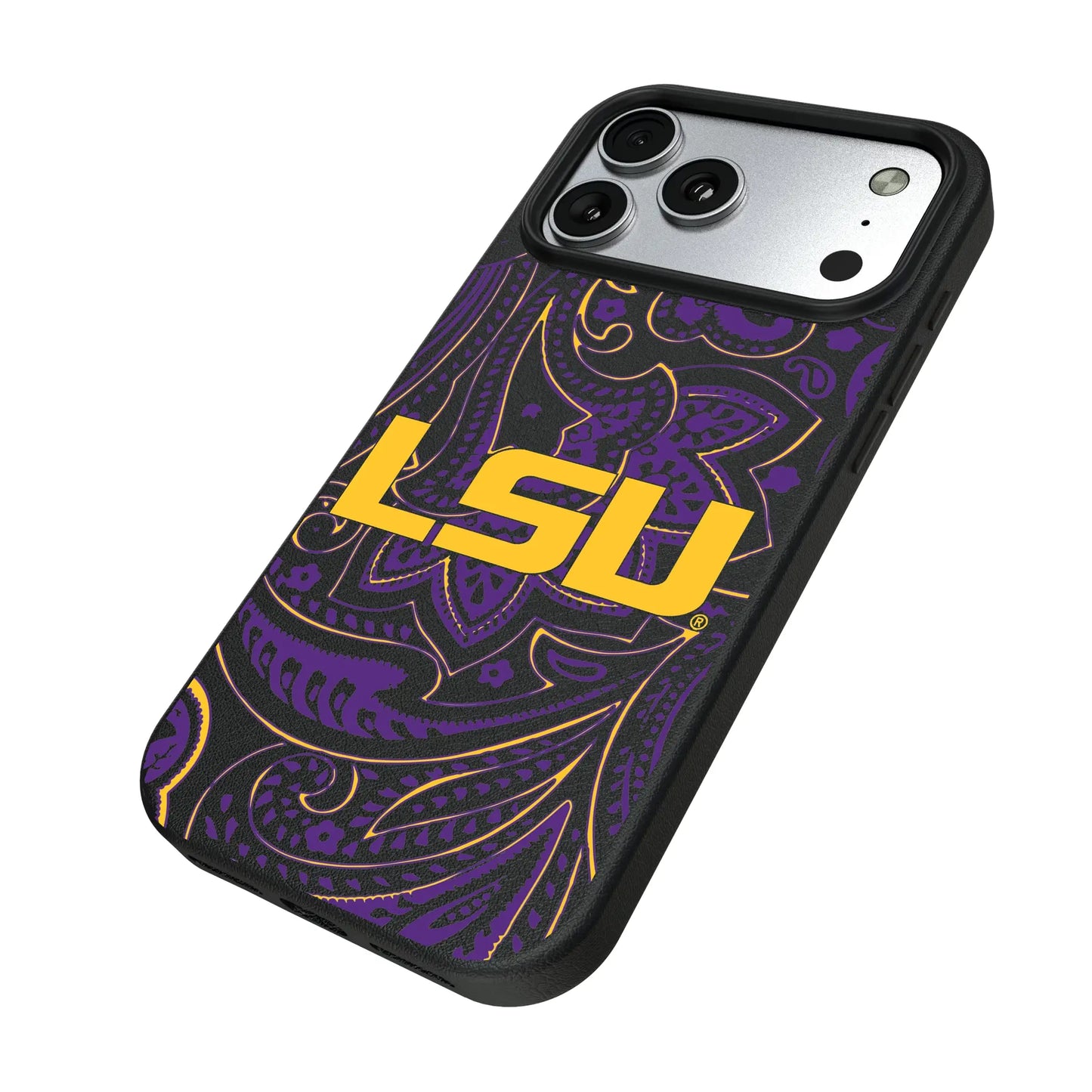 Louisiana State University Tigers Paisley MagSafe Compatible Phone Case for Apple iPhone