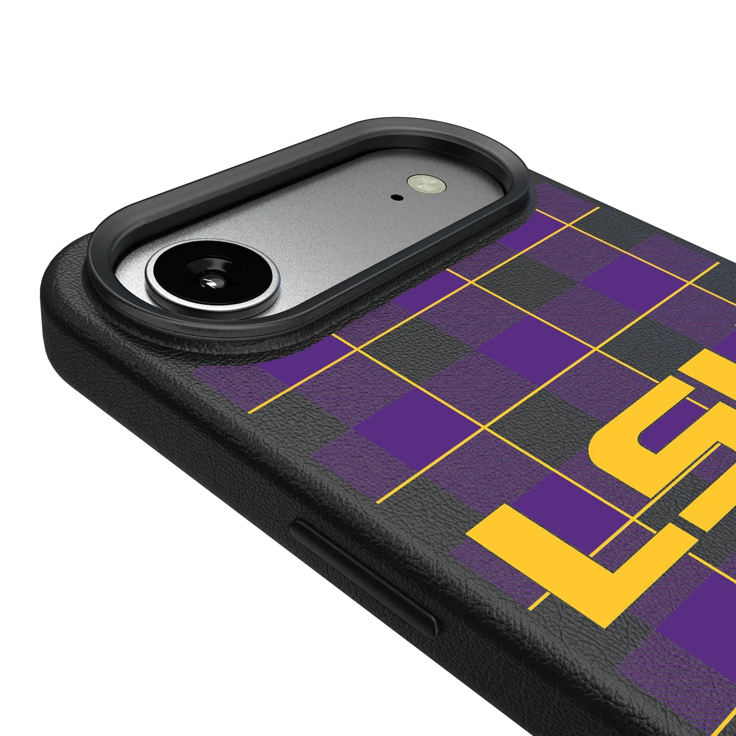 Louisiana State University Tigers Plaid MagSafe Compatible Phone Case for Apple iPhone